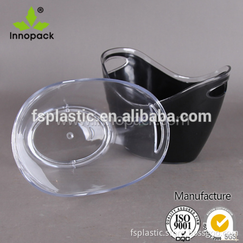 Clear V shape plastic LED acrylic ice bucket